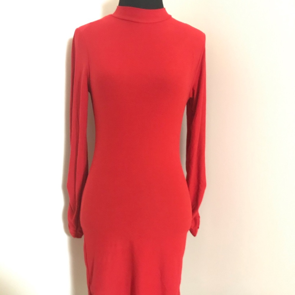 Red Long Sleeve Dress